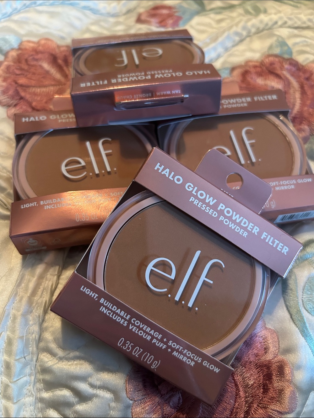 Title: e.l.f. Halo Glow Powder Filter Pressed Powder – New bundle x 4 tan warm